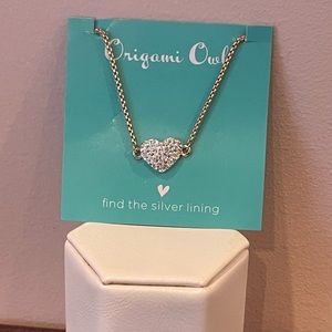 Origami Owl, “Follow Your Heart” Rose Gold and white crystal CZ BOLO Bracelet